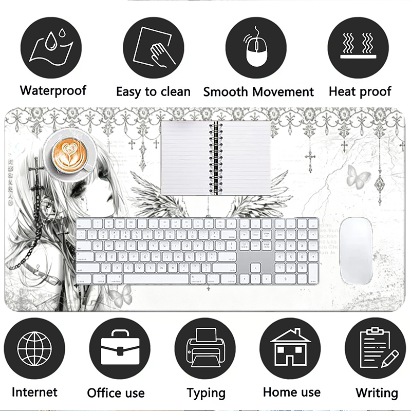 Leather Mousepad Black White A - Gaming Accessories Aesthetic review and price